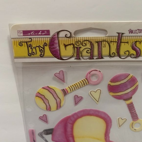 EKSuccess Sticko Tiny Giants Vellum Sticker Pink Baby Carriage Scrapbooking Stic - Picture 2 of 6